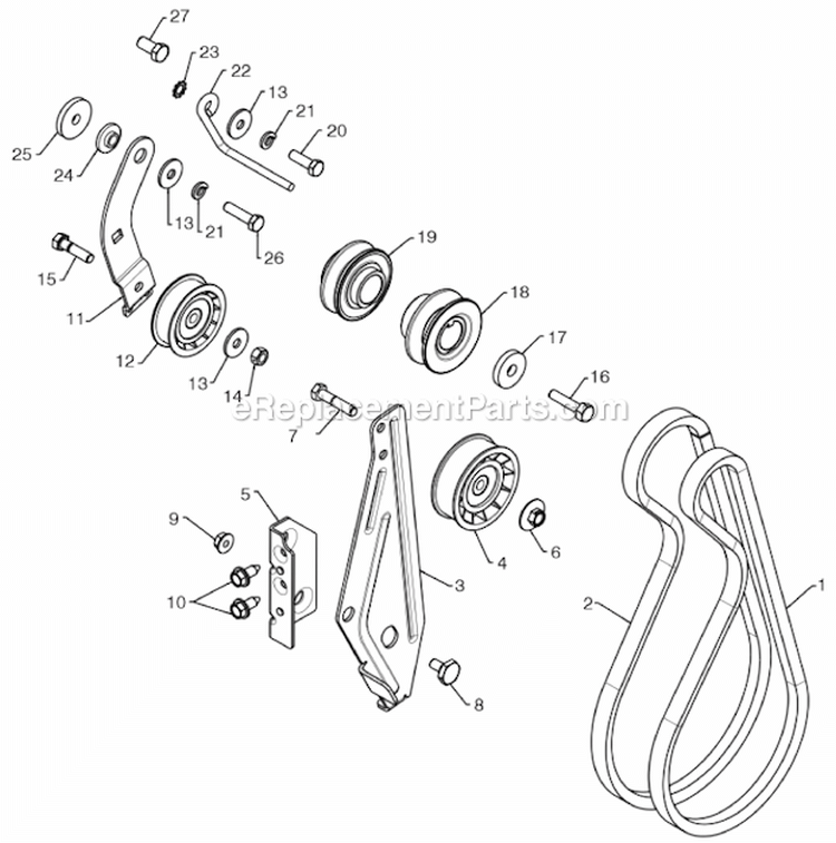 Page T Diagram and Parts List for  Poulan Snow Blower