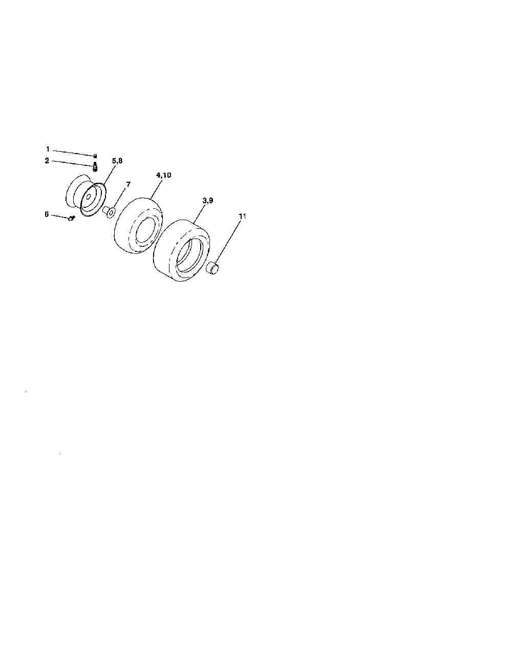 Wheels and tires Diagram and Parts List for  Poulan Lawn Tractor