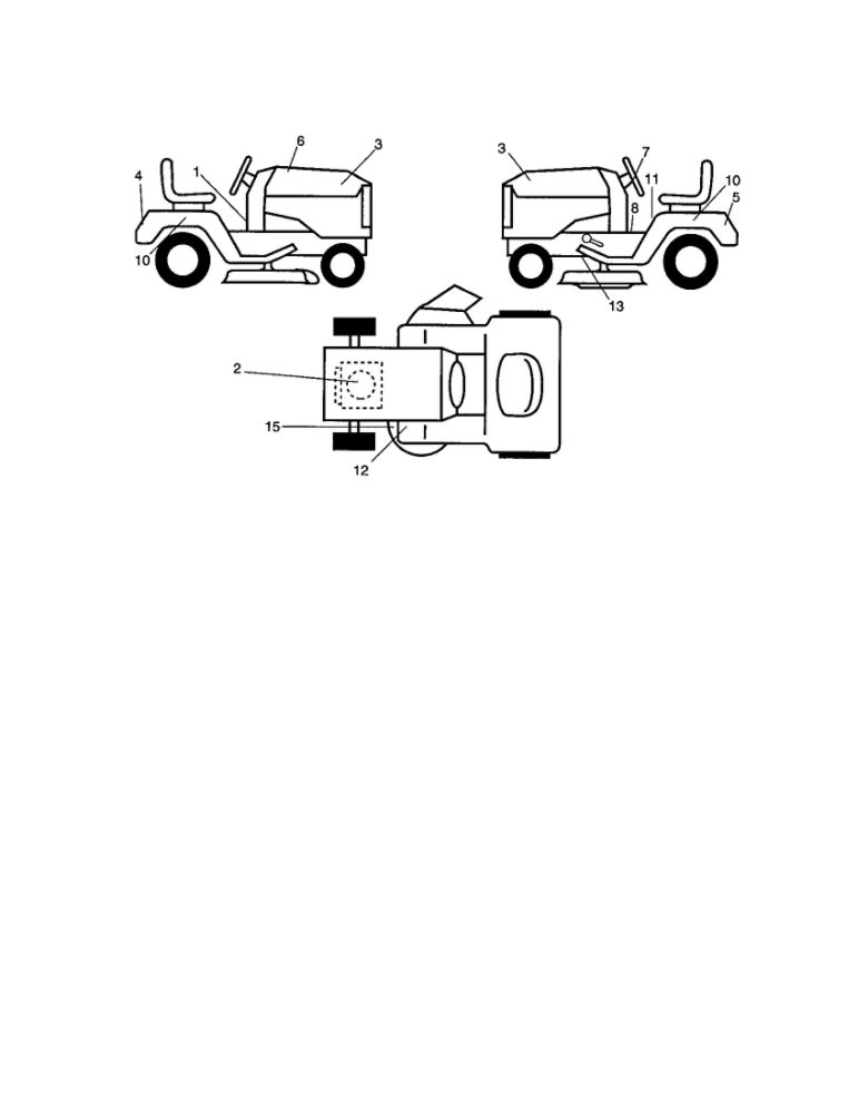 Decals Diagram and Parts List for  Poulan Lawn Tractor