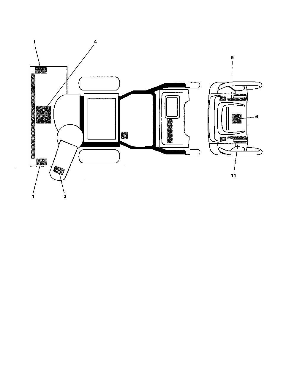 Decals Diagram and Parts List for  Poulan Snow Blower