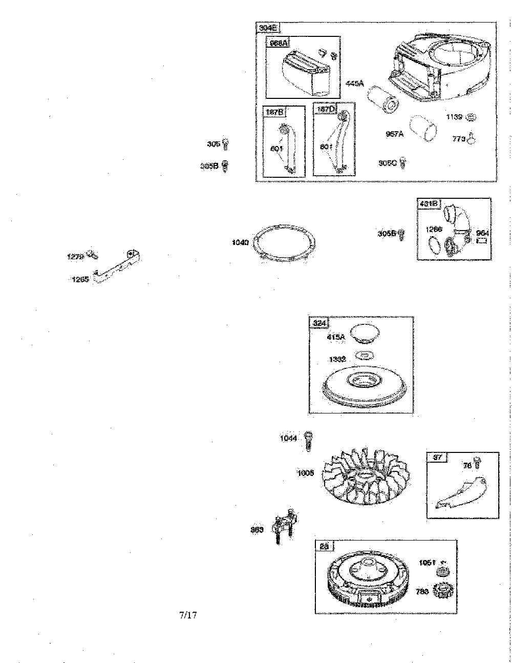 Blower housing/air cleaner Diagram and Parts List for  Poulan Lawn Tractor