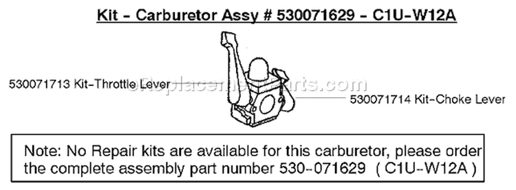 Page C Diagram and Parts List for Type 2 Poulan Leaf Blower / Vacuum