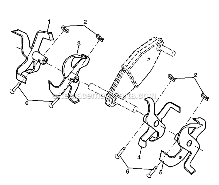 Tine_Assembly Diagram and Parts List for 96082000900 Poulan Tiller