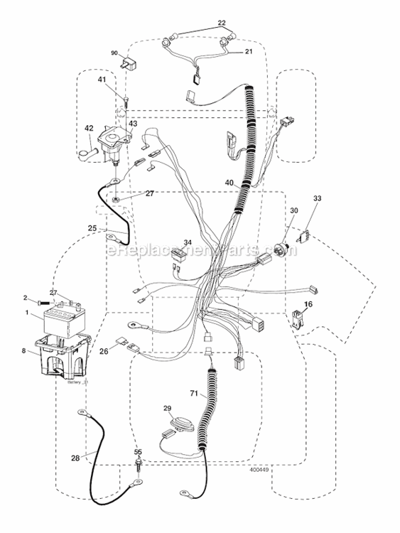 Electrical Diagram and Parts List for 96042003600 Poulan Lawn Tractor