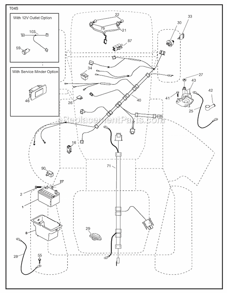 Drive Diagram and Parts List for 96042005900 Poulan Lawn Tractor