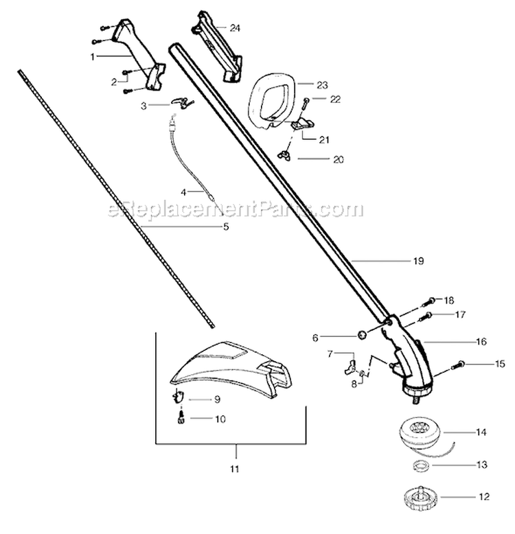 Page A Diagram and Parts List for Type 4 Poulan Trimmer