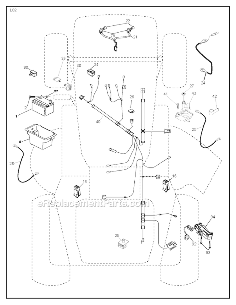 Electrical Diagram and Parts List for 96018000501 Poulan Lawn Tractor