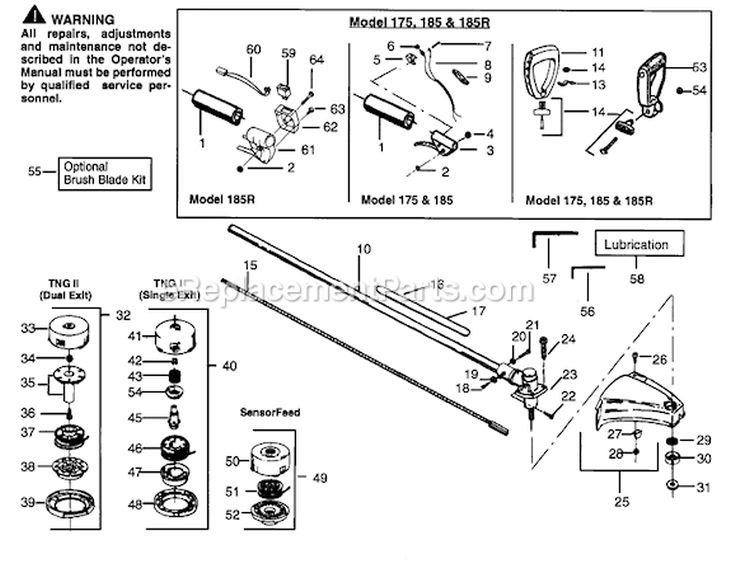 Page A Diagram and Parts List for  Poulan Trimmer