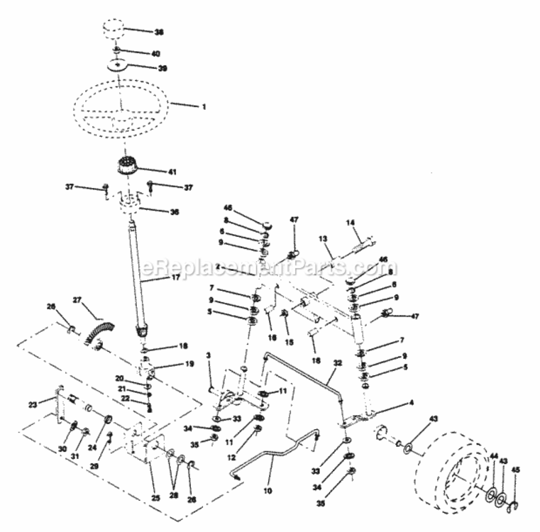 Page J Diagram and Parts List for PP18H44J  Poulan Lawn Tractor