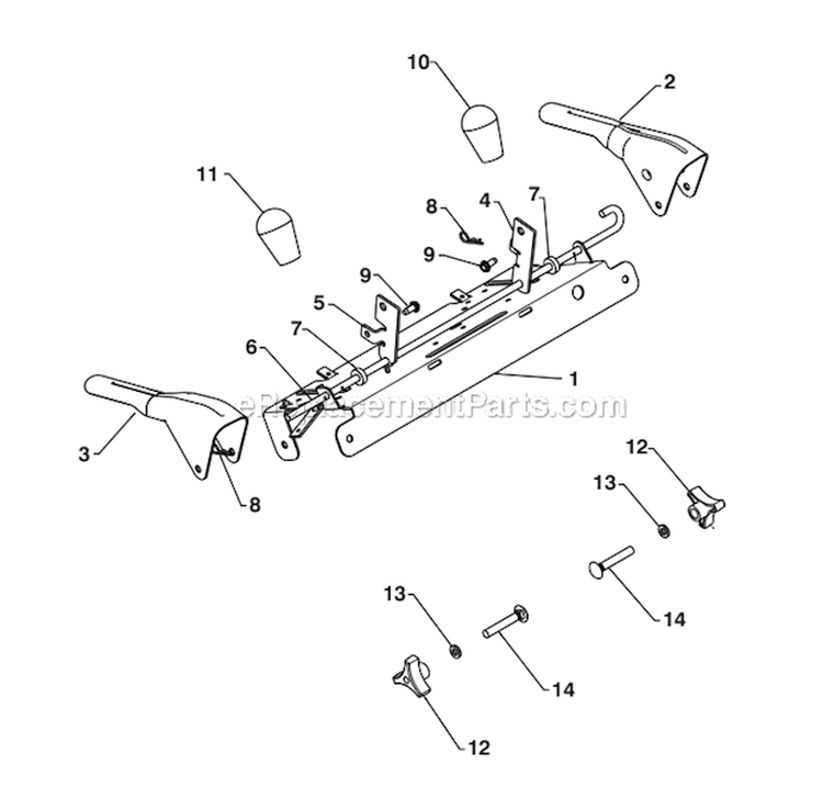 Page J Diagram and Parts List for  Poulan Snow Blower