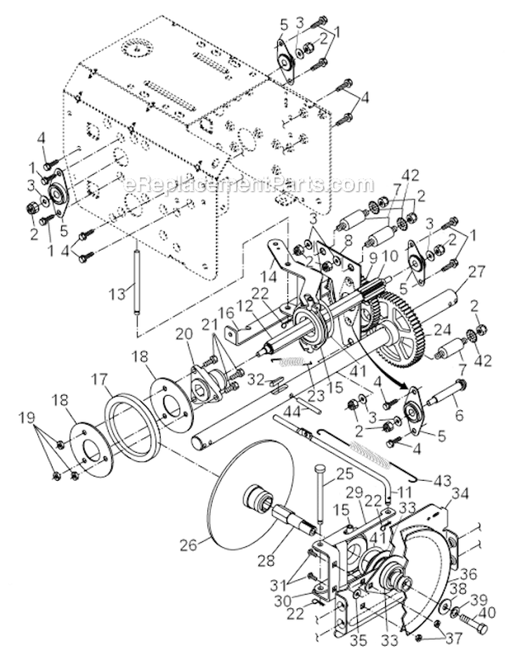 Drive Diagram and Parts List for  Poulan Snow Blower