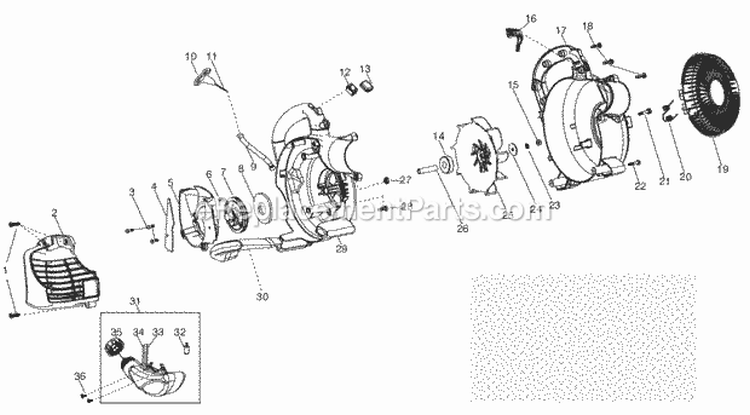 Page A Diagram and Parts List for Type1 Poulan Leaf Blower / Vacuum