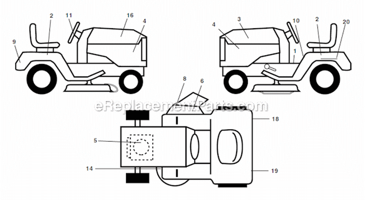 Decals Diagram and Parts List for  Poulan Lawn Tractor