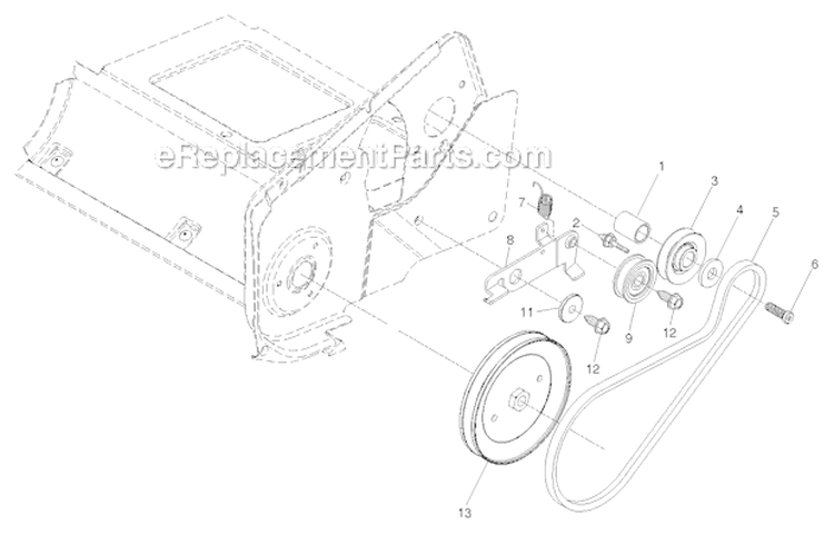 Drive Diagram and Parts List for 96182000301 - 2011-06 Poulan Snow Blower