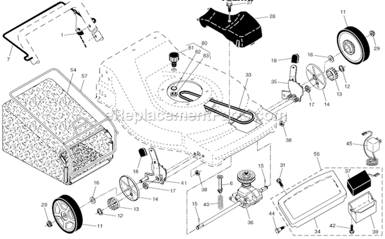 Page B Diagram and Parts List for 417357 Poulan Lawn Mower
