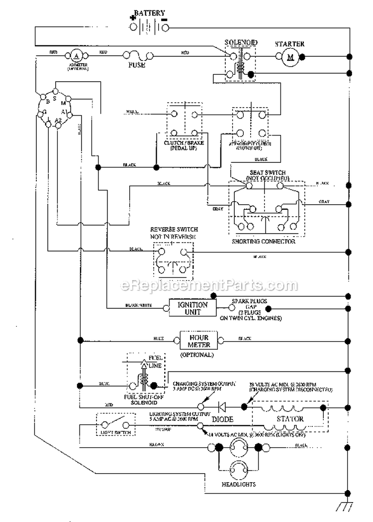 Schematic Diagram Diagram and Parts List for  Poulan Lawn Tractor