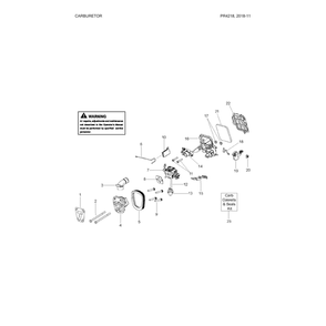 Carburetor Parts Diagram and Parts List for  Poulan Chainsaw