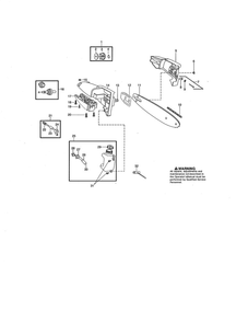Oil Tank/Bar/Gear Diagram and Parts List for TYPE 2 Poulan Trimmer