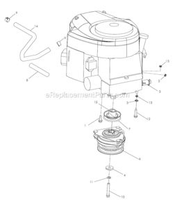 Engine Diagram and Parts List for  Poulan Lawn Tractor