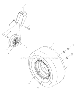 Wheels_And_Tires Diagram and Parts List for  Poulan Lawn Tractor