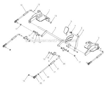 Deck_Lift Diagram and Parts List for  Poulan Lawn Tractor