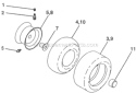 Wheels And Tires Diagram and Parts List for  Poulan Lawn Tractor