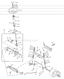 Steering Assembly Diagram and Parts List for  Poulan Lawn Tractor