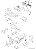 Chassis  Enclosures Diagram and Parts List for 96012000301 Poulan Lawn Tractor