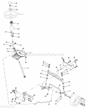 Steering Assembly Diagram and Parts List for  Poulan Lawn Tractor