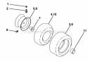 Wheels And Tires Diagram and Parts List for  Poulan Lawn Tractor