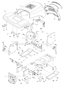 Chassis Diagram and Parts List for 96012008900 Poulan Lawn Tractor