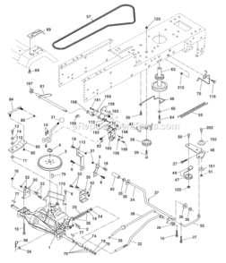 Drive Diagram and Parts List for 96012008900 Poulan Lawn Tractor