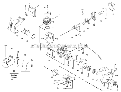 Engine Diagram and Parts List for 967112801 Poulan Trimmer