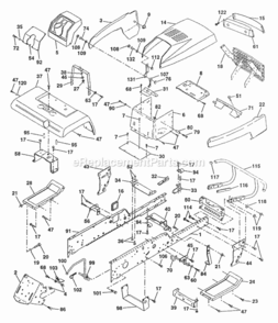 Page A Diagram and Parts List for PP22H50A  Poulan Lawn Tractor