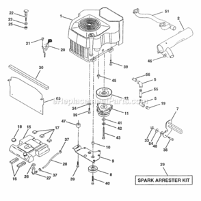 Page D Diagram and Parts List for PP22H50A  Poulan Lawn Tractor