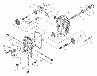 Page K Diagram and Parts List for PP22H50  Poulan Lawn Tractor