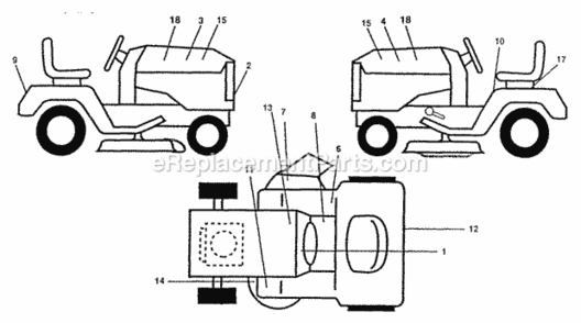 Page B Diagram and Parts List for PP22H50  Poulan Lawn Tractor