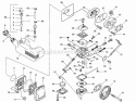 FuelTankCarburetor Diagram and Parts List for  Poulan Leaf Blower / Vacuum