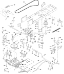 Drive Diagram and Parts List for 1999 Poulan Lawn Tractor