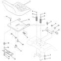 Seat Assembly Diagram and Parts List for 1999 Poulan Lawn Tractor