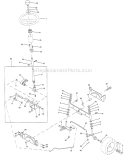 Steering Assembly Diagram and Parts List for 1999 Poulan Lawn Tractor