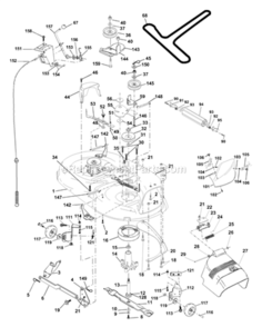Mower_Deck Diagram and Parts List for 2000 Poulan Lawn Tractor