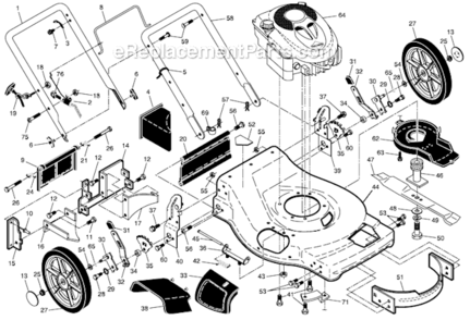 Page A Diagram and Parts List for 96142003600 Poulan Lawn Mower