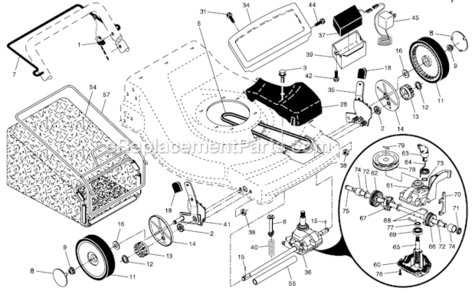 Page B Diagram and Parts List for 96142003600 Poulan Lawn Mower