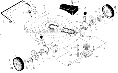 Page B Diagram and Parts List for  Poulan Lawn Mower