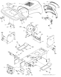 Chassis  Enclosures Diagram and Parts List for 96016002200 Poulan Lawn Tractor