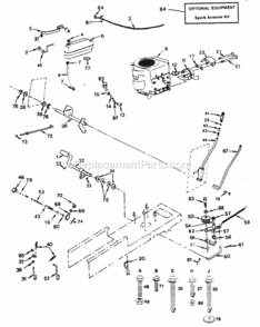 Page E Diagram and Parts List for XC1122B  Poulan Lawn Tractor