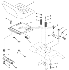 Seat_Assembly Diagram and Parts List for XP24H42LT 96012004200 Poulan Lawn Tractor