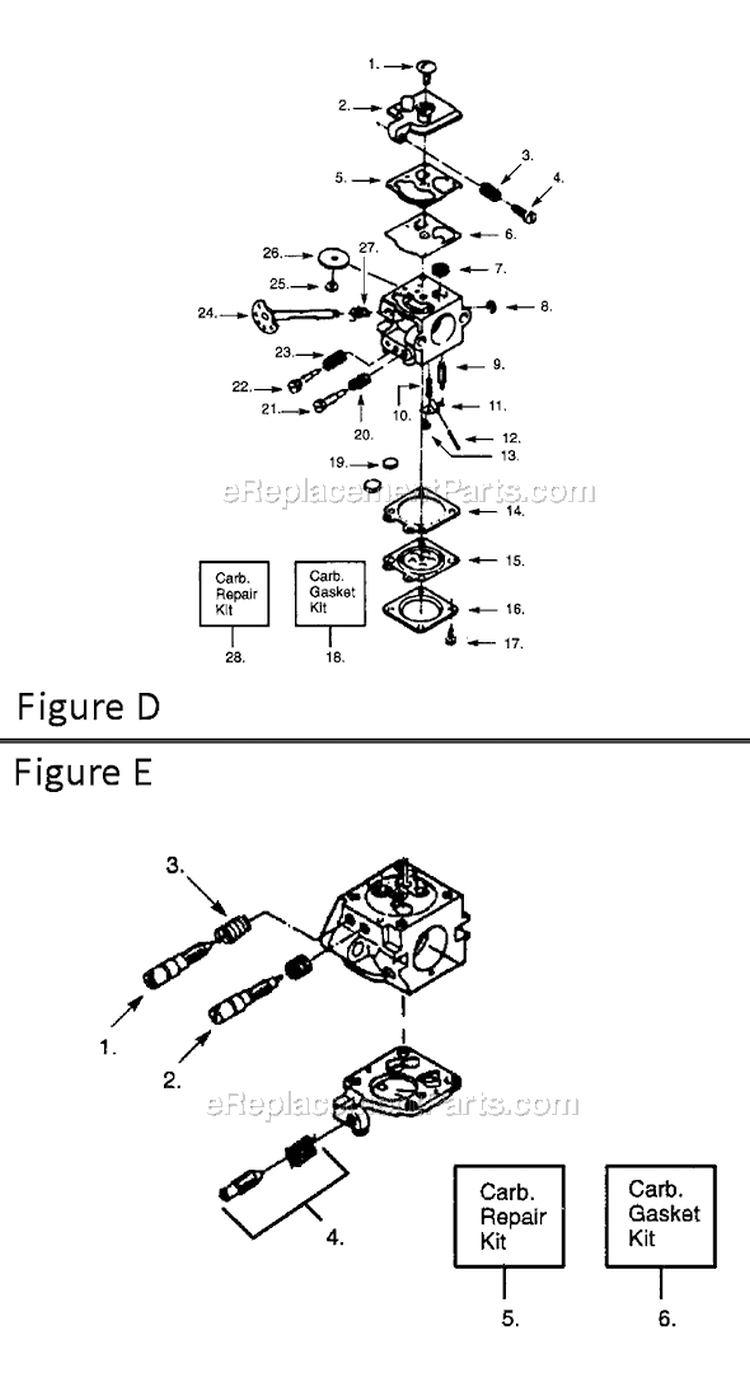 Page D Diagram and Parts List for  Poulan Chainsaw