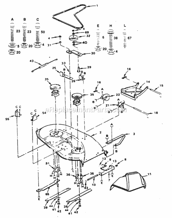 Page D Diagram and Parts List for XC1122B  Poulan Lawn Tractor